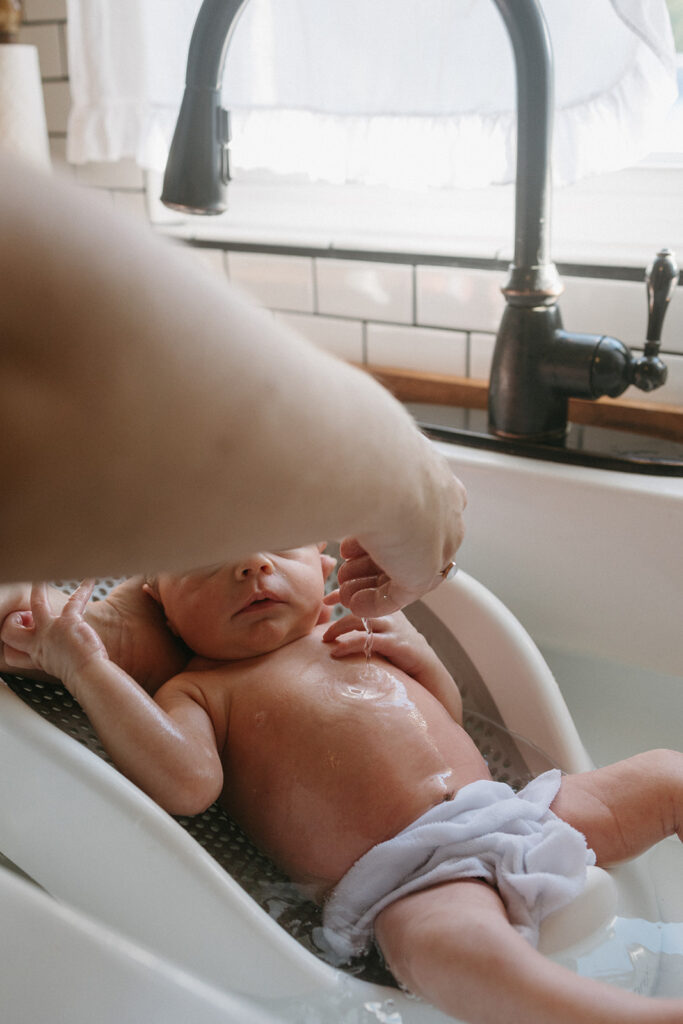 jacksonville fl baby in the sink getting a bath