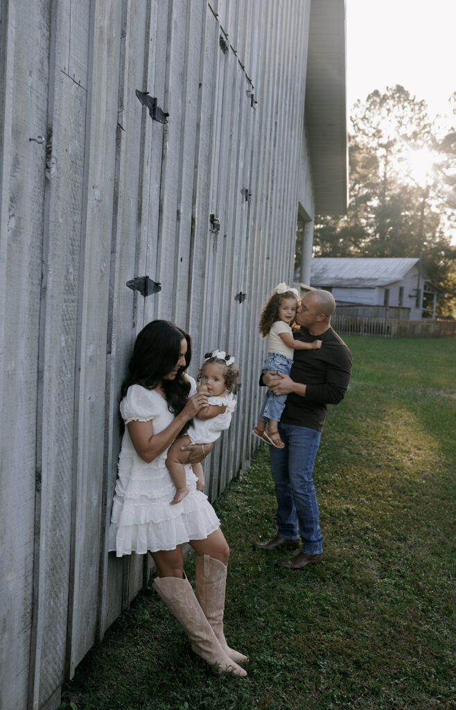 jacksonville family spending time with eachother at the barn